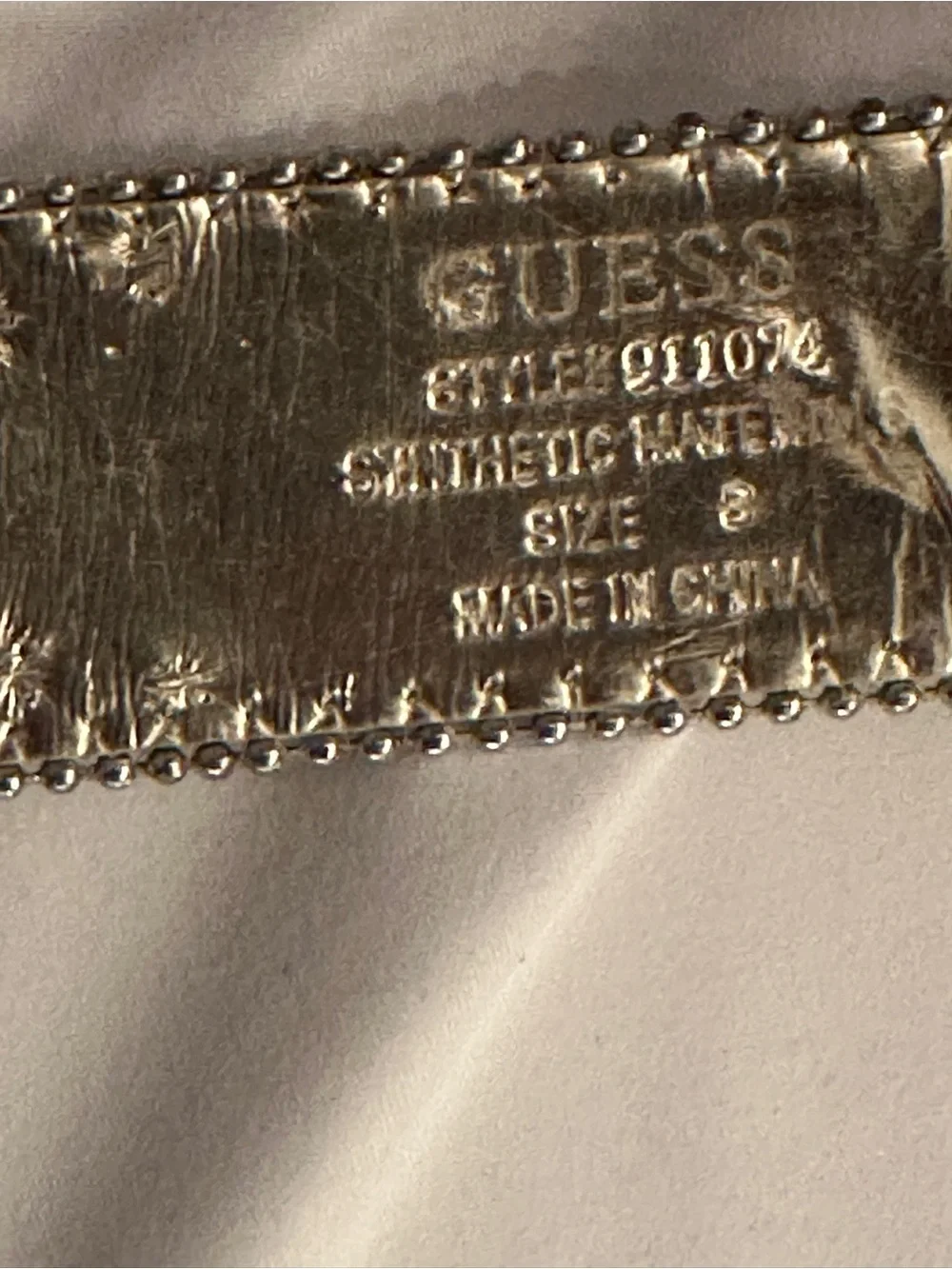 GUESS J Western Gold Studded / Silver Buckle Rhinestone Belt Size Small